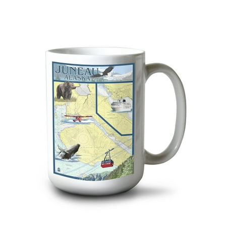 

15 fl oz Ceramic Mug Juneau Alaska Nautical Chart Dishwasher & Microwave Safe