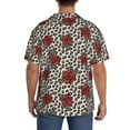 thumbnail image 5 of Vsdgher Leopard Print Rose Print Men's Wrinkle Free Untucked Cuban Shirt Business Casual Button Down Shirts Short Sleeve Shirt, 5 of 7
