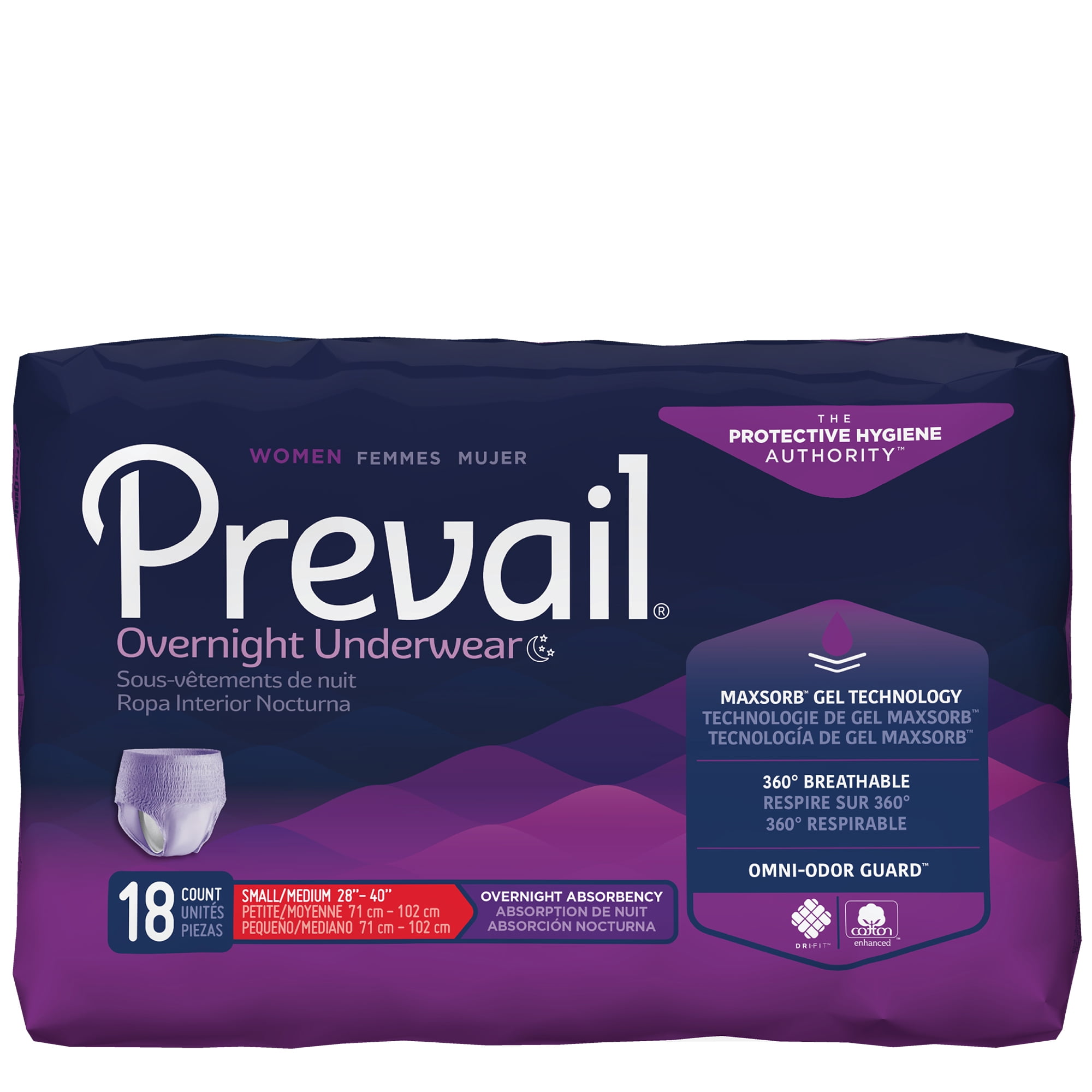 Prevail Overnight Absorbency Protective Underwear for Women, Small