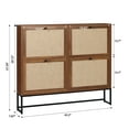 thumbnail image 5 of YOCWO Shoe Cabinet with 4 Flip Drawers, Narrow Shoe Storage Cabinet for Entryway, Walnut, 5 of 8