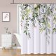 thumbnail image 1 of Cortina de ducha floral con 12 ganchos, impermeable, de polisilicio, lavable a máquina, de secado rápido, 180 x 180 cm, para bañera o baño (verde), 1 of 1