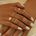 thumbnail image 3 of Travelwant 8Pcs Knuckle Stackable Rings Set for Women, Bohemian Gold/Silver Plated Comfort Fit Vintage Wave Joint Finger Rings Gift, 3 of 7
