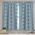thumbnail image 2 of Ambesonne Floral Valance & Curtain, Antique Damask Curvy Art, 55"x36", Blue White, 2 of 6