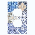 thumbnail image 2 of Metal Light Switch Plate Cover Colorful Fancy Tile Pattern Collage TIL009, 2 of 13