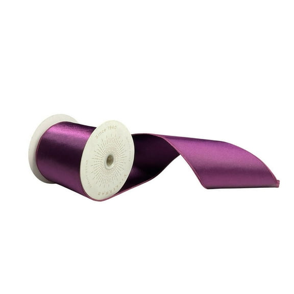 Vickerman QTX241126 4 in. x 10 Yards Plum Satin Ribbon