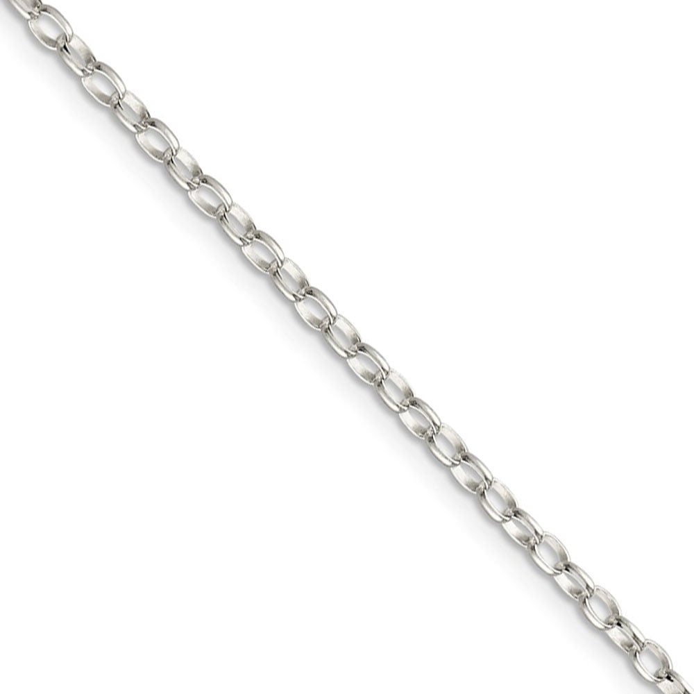 32 Inch .925 Sterling Silver 2.5mm Rolo Chain Necklace With Lobster Clasp 