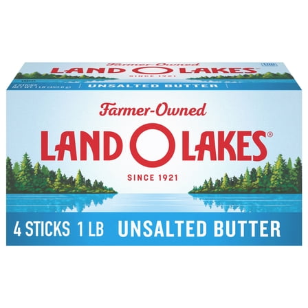 Land O Lakes Unsalted Butter, 4 Sticks, 1 lb Pack