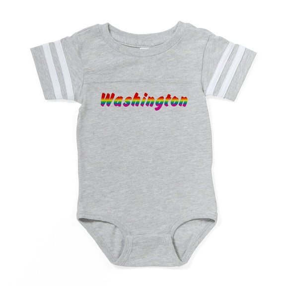 CafePress - Washinton Rbw Txt - Cute Infant Baby Football Bodysuit