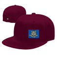 thumbnail image 4 of DouZhe Flat Brim Cap Snapback Hat, Connecticut État Sceau Drapeau Imprime Rouge Adulte Casquette de Baseball Réglable, 4 of 6