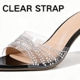 thumbnail image 3 of CHICVOMEY High Heels for Women Pointed Toe 2.76in Stiletto Sexy Clear Transparent Strap Rhinestone Dress Sandals Formal Occasion Banquet Stage, 3 of 7