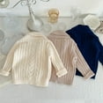 thumbnail image 2 of WIBACKER 6M-3T Baby Boy Girl V Neck Crochet Long Sleeve Cardigan Sweater Toddler Kids Knit Coat, 2 of 10