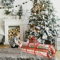 thumbnail image 4 of Wadada Christmas Wrapping Paper Organizer Storage, 45" Gift Wrapping Paper Storage Containers, Clear PVC with Durable 600D Oxford Fabric Gift Wrap Paper Holder Fits 18-25 Rolls, Red, 4 of 7
