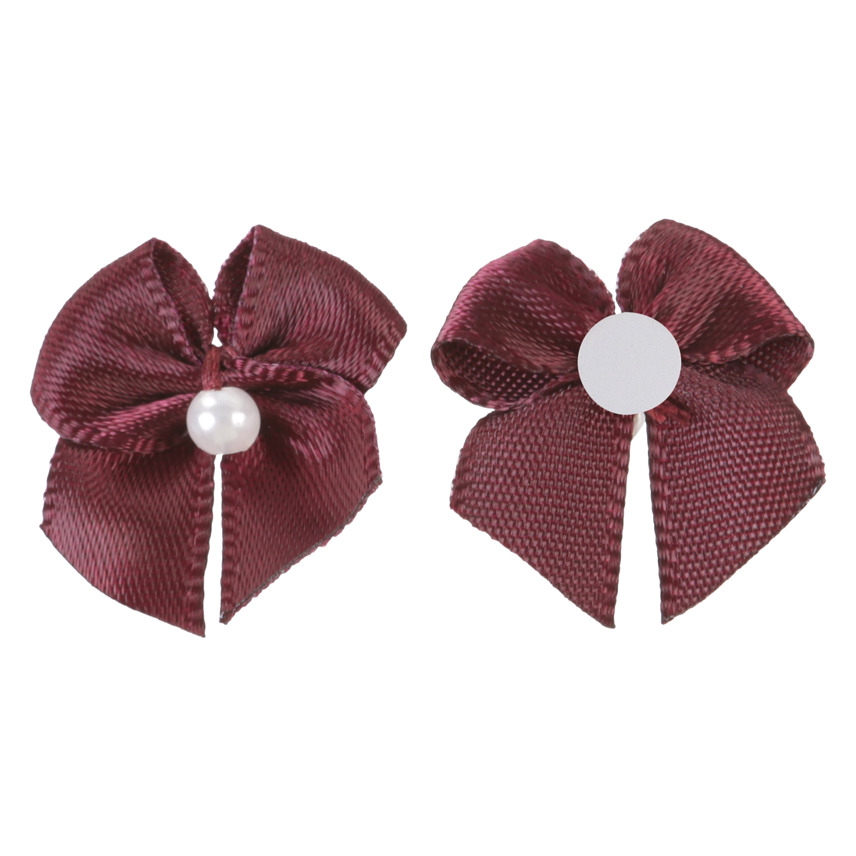 Offray embellishment, plum 5/8 inch value pack 2 loop bow with pearl accessor yard, 40 count