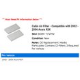 thumbnail image 2 of Cabin Air Filter - Compatible with 2002 - 2006 Acura RSX 2003 2004 2005, 2 of 2