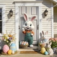 thumbnail image 4 of AURIGATE Easter Bunny Door Cover,Nylon & Spandex Blend Spring Holiday Door Banner for Front Door Porch Home Decor, Waterproof Stretchable Easter Backdrop for Party, 4 of 6
