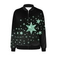thumbnail image 4 of Mgmyaa Women's Casual Long Sleeve Zippered Jacket with Star Print and Pockets for Trendy Everyday Outfits, 4 of 5