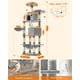 thumbnail image 5 of FEANDREA Árbol para Gatos de 206 cm de Altura, Torre de Gatos con 13 Poste, 2 Cuevas, 2 Plataformas, Cesta, Pompón, Hamaca, Gris Claro PCT190W01, 5 of 5
