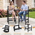 thumbnail image 6 of RIAFUN HDPE Height Bar Stools Set of 2 with Removable Connecting Table, Weather Resistant Outdoor Tall Adirondack Chairs with Umbrella Hole for Patio, Poolside, Garden, Black, 6 of 11