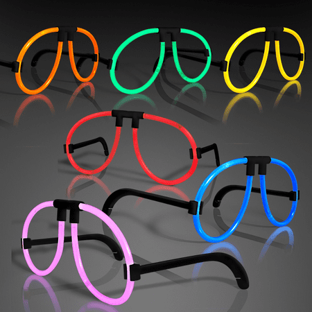 FlashingBlinkyLights Glow Stick Glasses in Assorted Colors (Set of 12)
