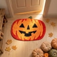 thumbnail image 3 of Pumpkin Shaped Water Absorbent Non Slip Bath Mat, 15.7x23.6 Inch Halloween Doormat, Decorative Floor Mat For Bathroom Bedroom Home Holiday Decor Gift, 3 of 7