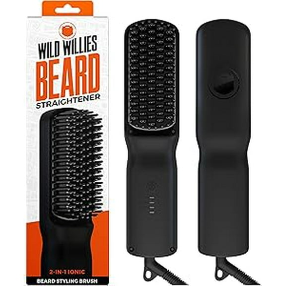 Wild Willie's Beard Straightener, 2-in-1 Beard Ionic Styling Brush