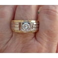 thumbnail image 3 of 1.00Ct Round Cut Simulated Diamond Solitaire Men's Engagement Ring 14K Two-Tone Gold Plated 925 Sterling Silver, 3 of 3