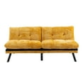 thumbnail image 4 of 500LBS Convertible Sofa Bed Loveseat Futon Bed Adjustable Sleeper Sofa Couch with Metal Legs Chenille Upholstered Sofa for Living Room, Dorm, Apartment, Bedroom, Office, Yellow, 4 of 9