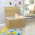 thumbnail image 4 of Storage Basket with Lid, 42.3 Gallon Storage Bin, Woven Blanket Storage Basket for Bedroom, Laundry Room, Natural, 4 of 6