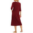 thumbnail image 4 of Womens Robes: AMITOFO Lightweight Summer Robe for Women Zip up 3/4 Sleeve Ladies Housecoats Loungewear with Pockets, Burgundy & M, 4 of 5