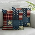 thumbnail image 3 of Shiartex  American Flag Patchwork Farmhouse Pillow Cover with Stripe and Star Decorations Cushion Case for Sofa Couch White, 3 of 5