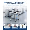 thumbnail image 4 of EDTara Commercial Stainless Steel Work Table, Removable 3-Sided Rim, 4 Locking Wheels, Durable Prep Cart for Heavy Duty Kitchen Tasks In Restaurant or Catering Settings, 4 of 8