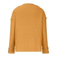 thumbnail image 5 of Hinvhai Plus Size Sweater Tops On Seasonal Clearance Women's Soild Long Sleeve Button Knit Pullover V-neck Sweater Coat Yellow 10(XL), 5 of 7