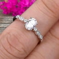 thumbnail image 3 of 1.25 Carat Beautiful Oval Shaped Cut Moissanite Diamond Engagement Ring Classic Art Deco 10k White Gold, 3 of 5