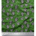 thumbnail image 1 of Soimoi Green Poly Georgette Fabric Life Begins After Coffee Text Print Sewing Fabric Yard 42 Inch Wide, 1 of 5