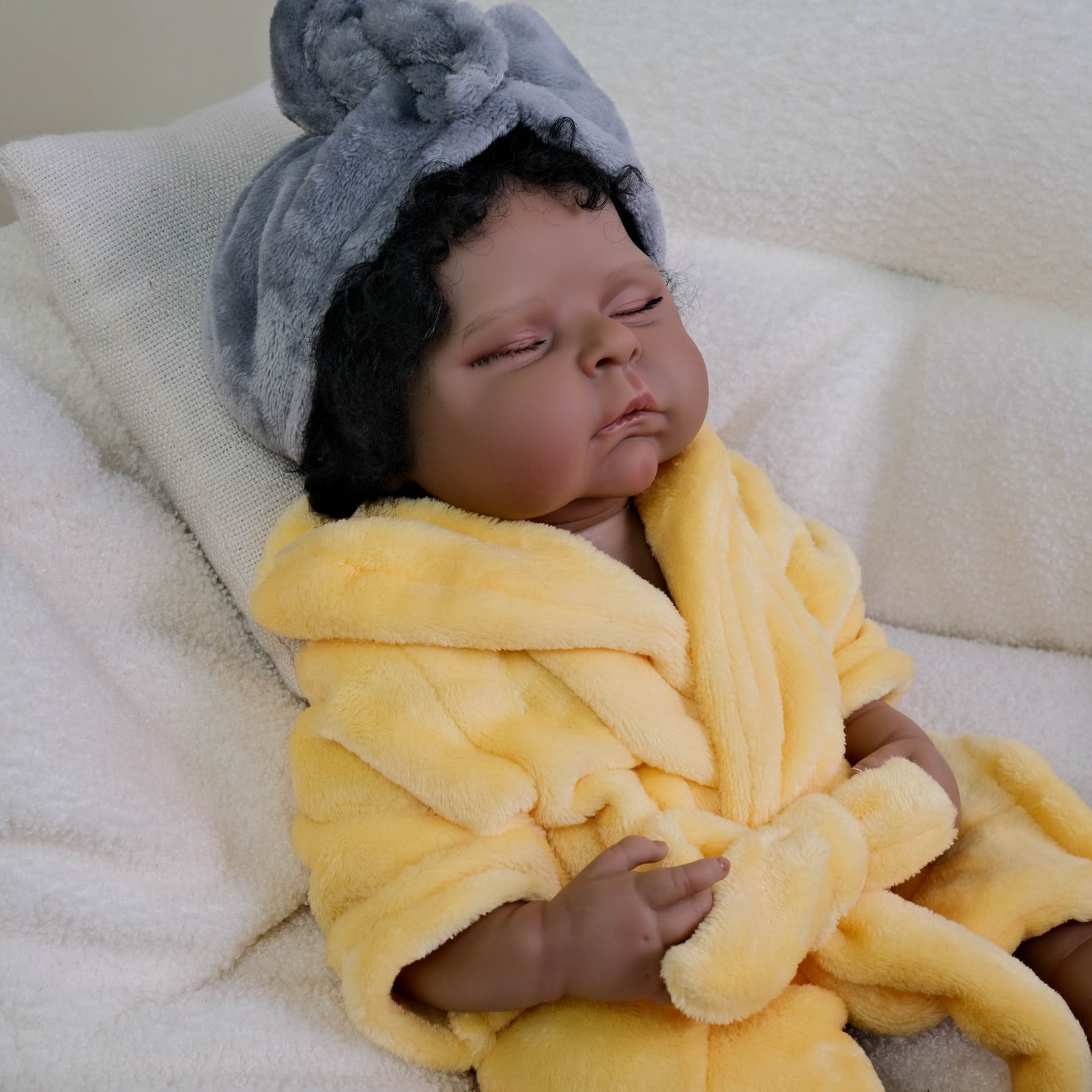 Realistic Reborn Baby Dolls Black Girl - 20" African American Newborn Baby with Cloth Body, Lifelike Handmade Real Life Adorable Gift