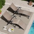thumbnail image 2 of VREDHOM  Outdoor Portable Folding Chaise Lounge Chairs (Set of 2) - 70" L x 20" W x 14" H Esspreso, 2 of 5