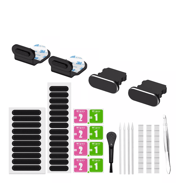 Kit Cepillo Limpieza Bocinas Limpiador Para iPhone Protector Negro 45pz Labg