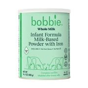 Bobbie Whole Milk Infant Formula gor Everyday Feeding, Milk-Based Powder with 1.2mg Iron, Organic Grass-Fed Whole Milk Recipe, 14.1 oz Can
