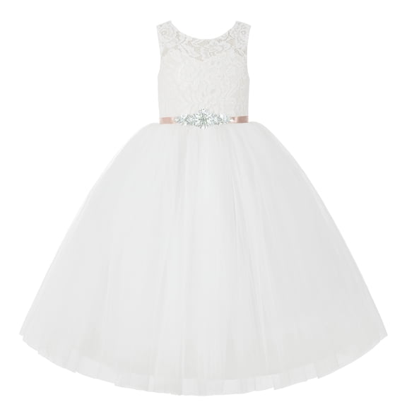 Ekidsbridal Ivory Toddler Lace Tutu Birthday Party Gown Formal Photoshoot Dresses for Flower Girls 212R5thin 2