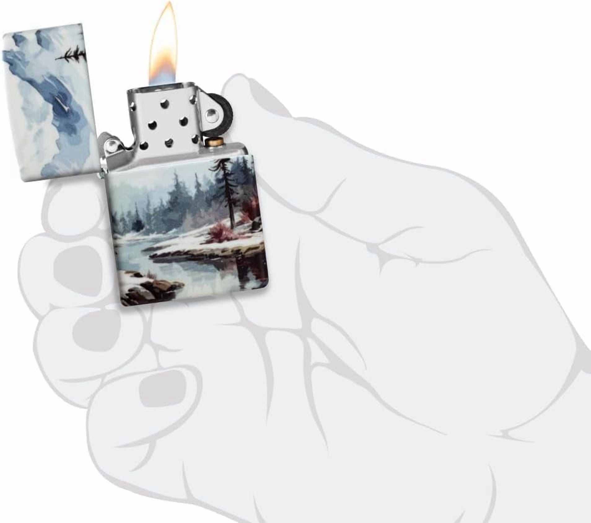 Zippo Lighter - Customized Message Frozen Valley 540 Matte Pocket Lighter 46702