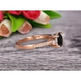 thumbnail image 5 of Black Diamond Moissanite Engagement Ring With Solid 10k Rose Gold Promise Ring Round Cut 1.75 Carat Art Deco, 5 of 6