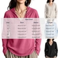 thumbnail image 3 of DYTTDG Women's Waffle Knit Hoodie V Neck Long Sleeve Pullover Top Casual Lightweight Hooded Sweatshirt Pocket, 3 of 8