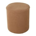 thumbnail image 1 of HEVIRGO Housse de Tabouret Couleur Unie Anti-Poussière Élastique Design de Liaison Polyester Stretch Carré / Rond Footstool Protector Cover pour un Usage Quotidien, 1 of 11
