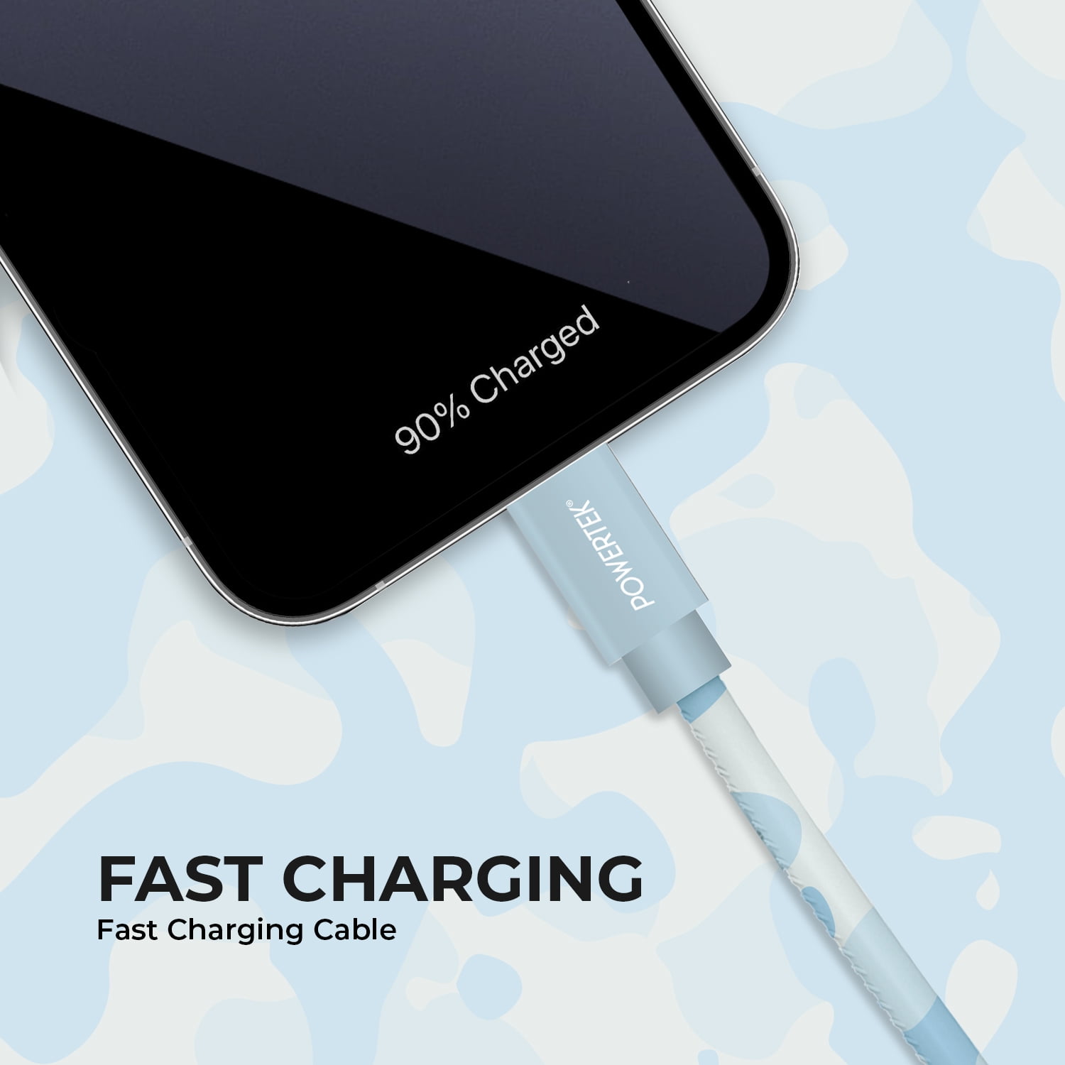 Liquipel Powertek Pastel Camo USB-A to Lightning - Blue