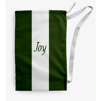 Simply Daisy Joy on a Stripe 18 x 29 inch Dark Green Laundry Bag