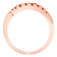 thumbnail image 5 of 0.235 ctw Wedding Band for Women - 18K Rose Gold Simulated Red Diamond Stackable Eternity Ring, 5 of 6