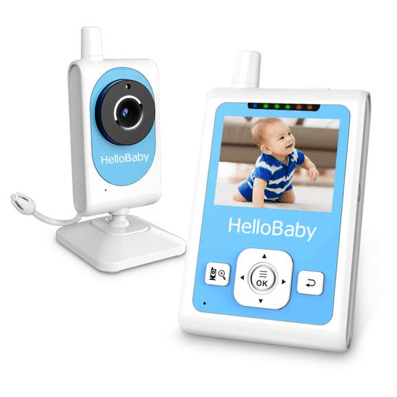 HelloBaby Baby Monitor- HB26 Video Baby Monitor with 2.4 inch Screen, Night Vision, Temperature Sensor, VOX Mode, One-Way Talk