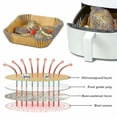 thumbnail image 4 of 100x Square Air Fryer Disposable Paper Liner Non-stick Waterproof Baking Cooking, 4 of 5