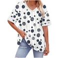 thumbnail image 2 of Bixock Maternity Tops Plus Size V Neck Short Sleeve Loose Pregnancy Blouse Casual Maternity Shirt Summer Maternity Clothes, 2 of 6