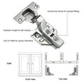thumbnail image 4 of Luokim 4pcs Frameless Cabinet Door Concealed Hinges,Soft-Close,European Inset,Nickel Plated, 4 of 6